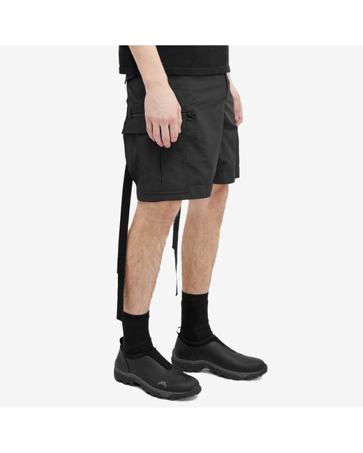 Sacai Gray Matte Taffeta Cargo Shorts for men