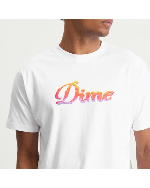 Dime White Cursive Cloud T-Shirt for men