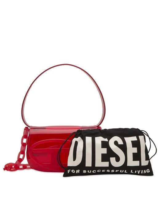 DIESEL Red 1Dr Logo Perspex Handbag
