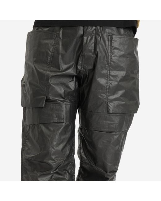 Rick Owens Gray Coated Poplin Stefan Cargo for men