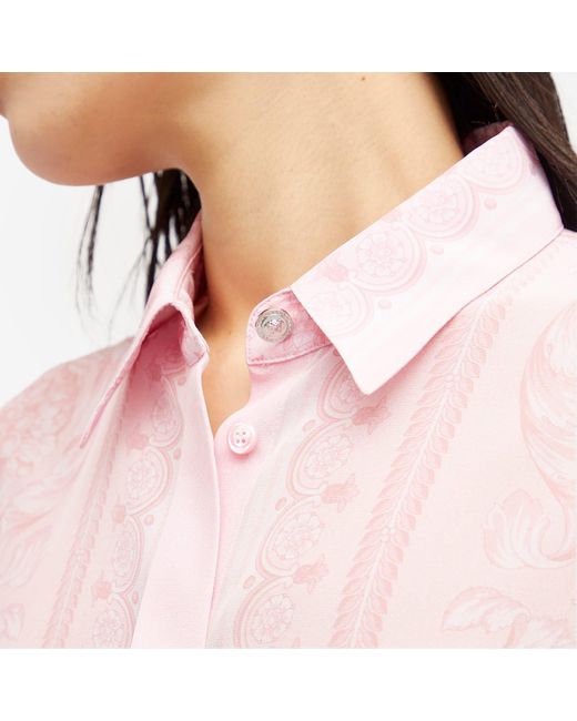 Versace Pink Printed Silk Shirt