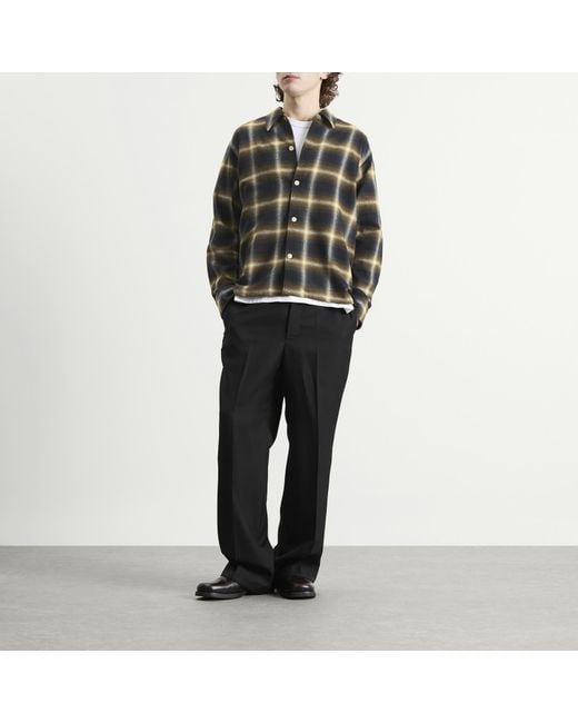Second/Layer Green Second Layer Logan Ombre Long Sleeve Check Shirt for men