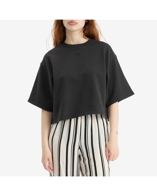 Anine Bing Black Myers Cropped T-Shirt