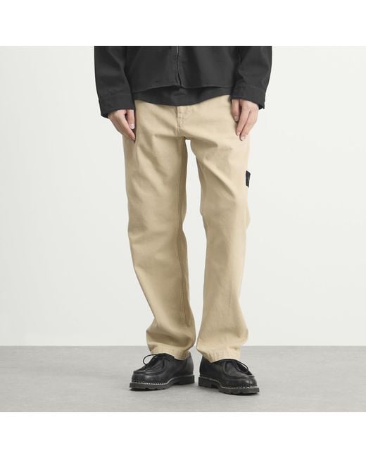 Stone Island Natural Panama Cotton Old Effect Work Pants for men