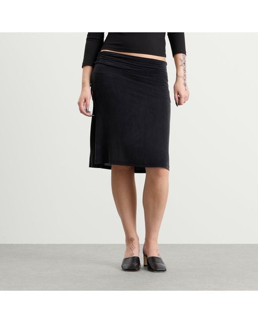 Peachy Den Black Kylie Vent Midi Skort