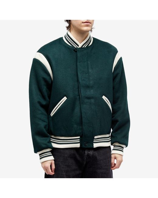 Pop Trading Co. Green Wool Varsity Jacket for men
