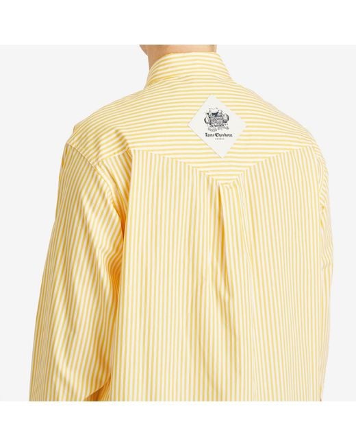 Late Checkout Yellow Striped Western Shirt for men