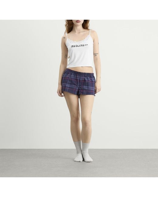 Skims Blue X Cpfm Sleep Lace Cami & Flannel Short Sleep Set