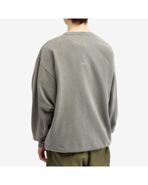 (w)taps Gray 26 Washed Crew Sweat for men