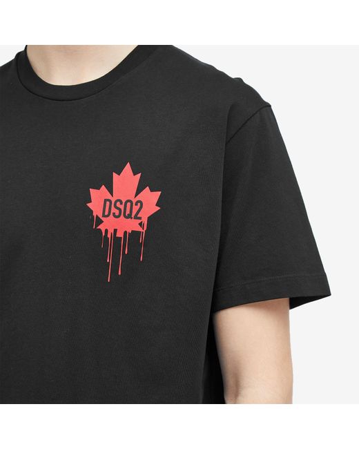 DSquared² Black Maple Leaf Logo T-Shirt for men