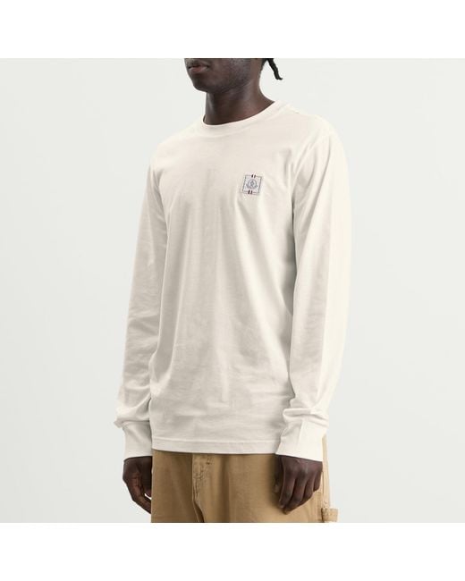 Moncler White Long Sleeve Cotton T-Shirt for men