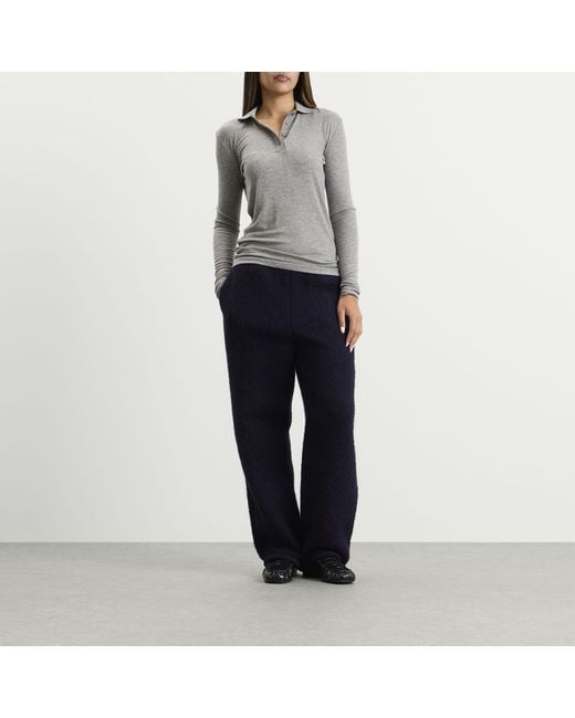 Jil Sander Blue Embroidered Pants