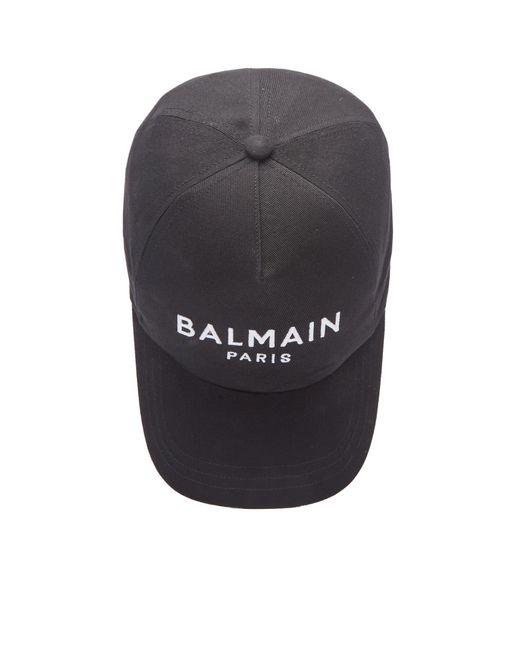 Balmain Black Paris Logo Cotton Cap for men
