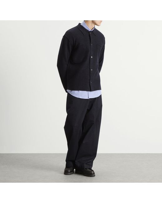 NN07 Blue Jonas Wool Overshirt for men