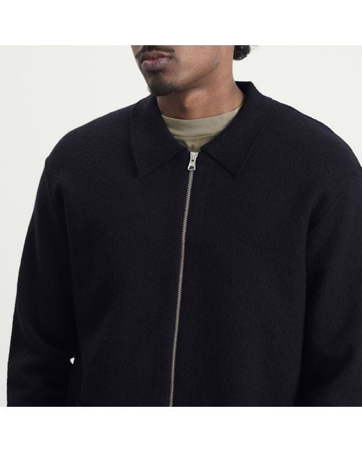 NN07 Black Jonas Merino Zip Jacket for men