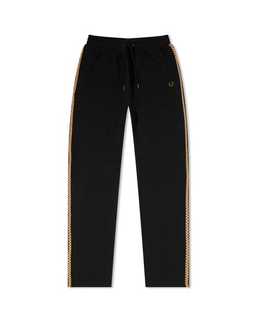 Fred Perry Black Chequerboard Tape Track Pant for men