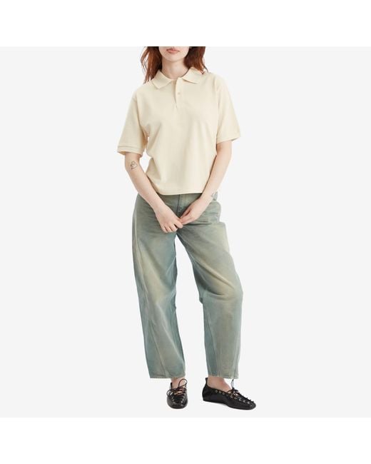 Auralee Womens Pique High Gauge Polo in Navy Curated at Jake