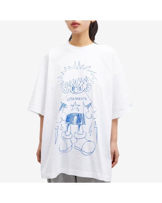 Vetements White Scribbled Teen T-Shirt