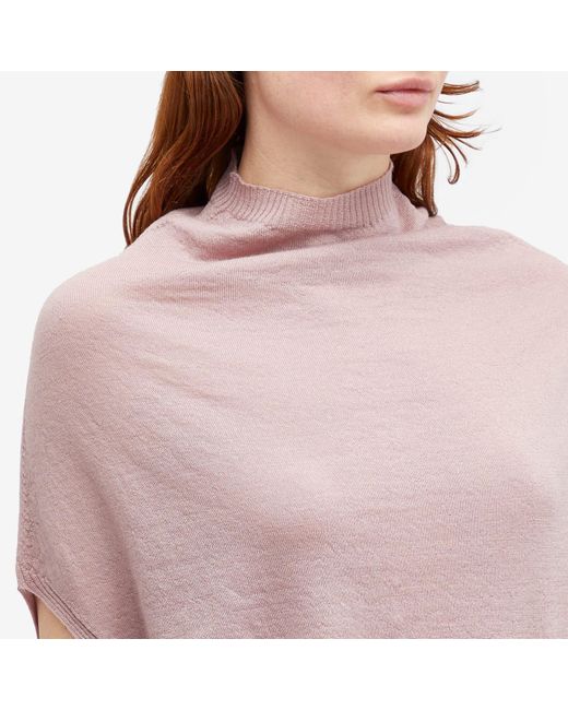 Rick Owens Pink Cropped Crater Knit Top