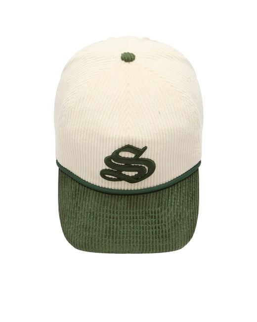 Sundays Green Two Tone Cord Cap for men