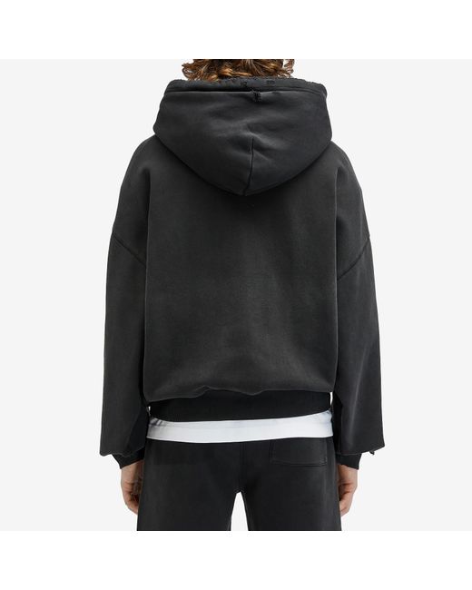 Cole Buxton Black Distressed Removed Pocket Zip Hoodie for men