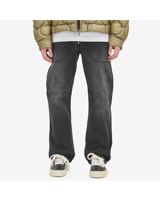 Cole Buxton Gray Canvas Carpenter Pants for men