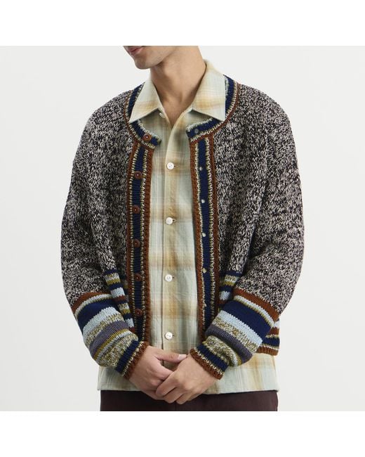 STORY mfg. Black Hand Knit Root Cardigan for men
