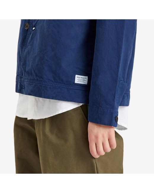 Norse Projects Blue Marcus Canvas Overshirt for men