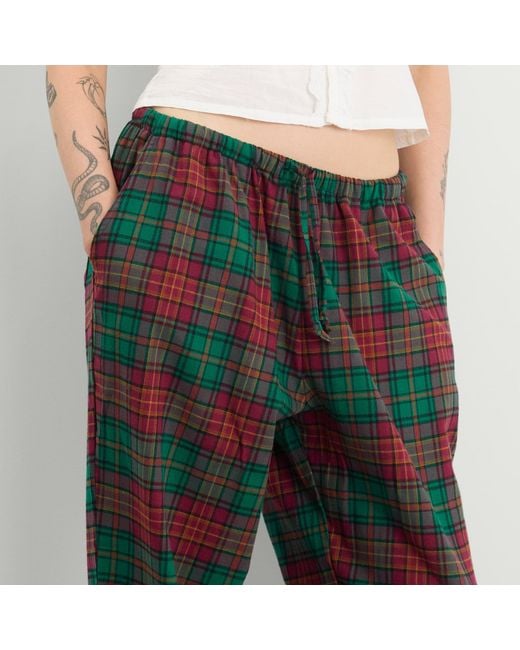 SUNDAYFRUITMARKET Green Sunday Check Trousers