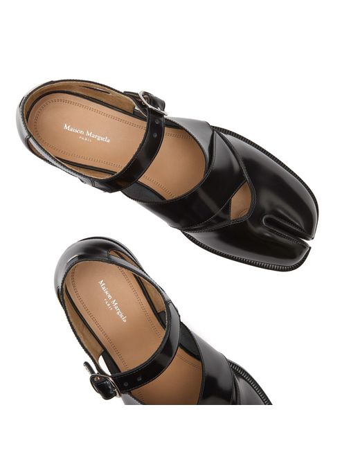 Maison Margiela Black Tabi Leather Sandals