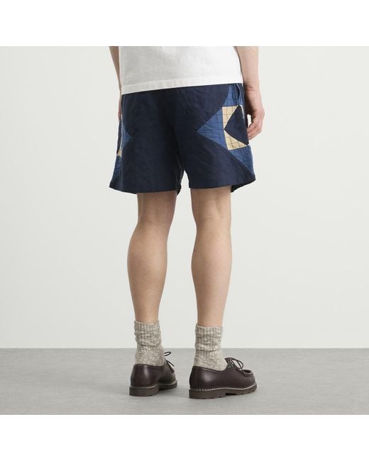A.P.C. Blue Connor Patchwork Shorts for men