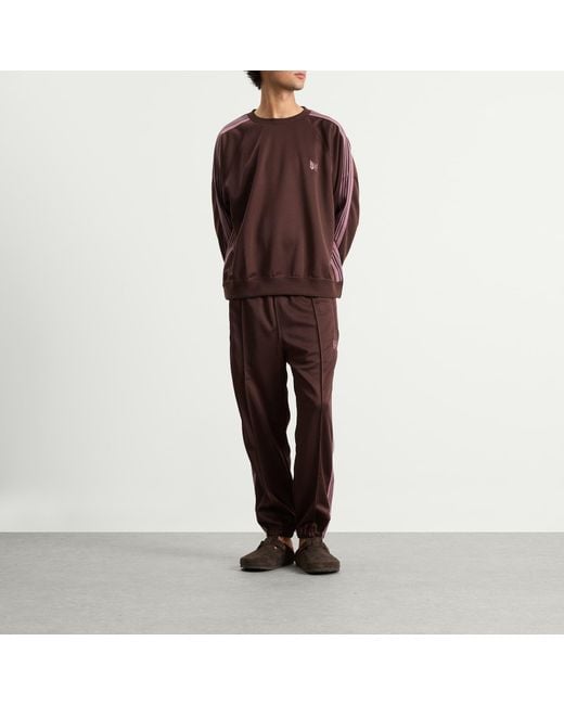 Needles Brown Poly Smooth Crew Neck Sweatshirt for men