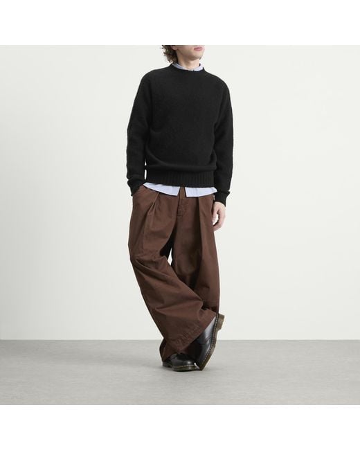 YMC Black Suedehead Crew Neck Jumper for men