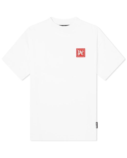 Palm Angels White Small Logo Ski Club T-Shirt for men
