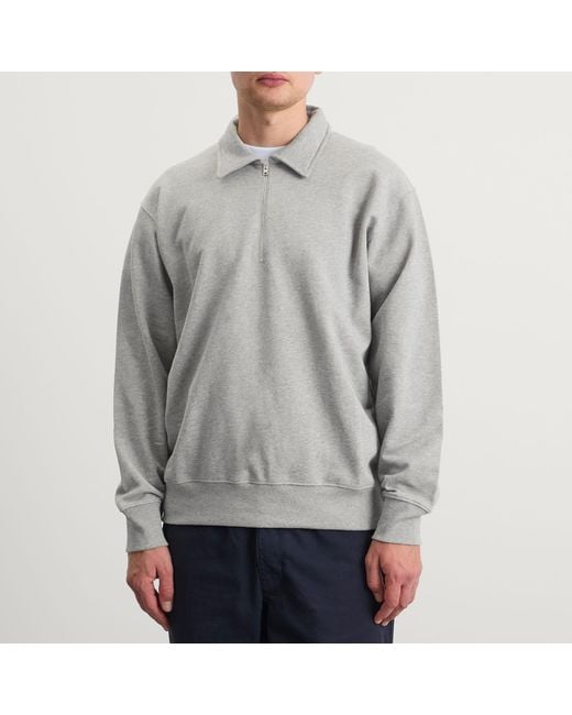 Norse Projects Gray Norse Standard Half Zip Sweatshirt for men