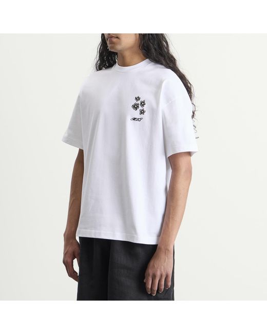 MKI Miyuki-Zoku White Hibiscus T-Shirt for men