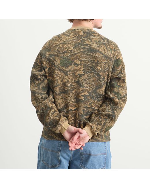 Butter Goods Green Long Sleeve Waffle Top for men