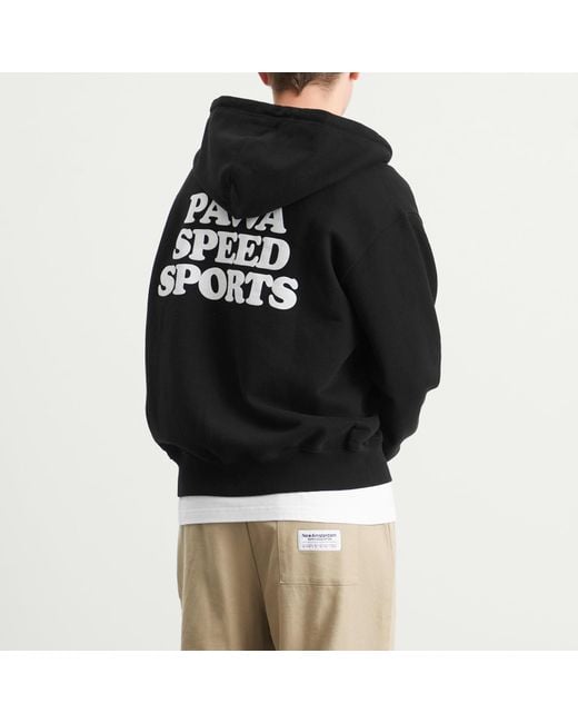 Pawa Speed Sports Black Doggo Zip Hoodie for men