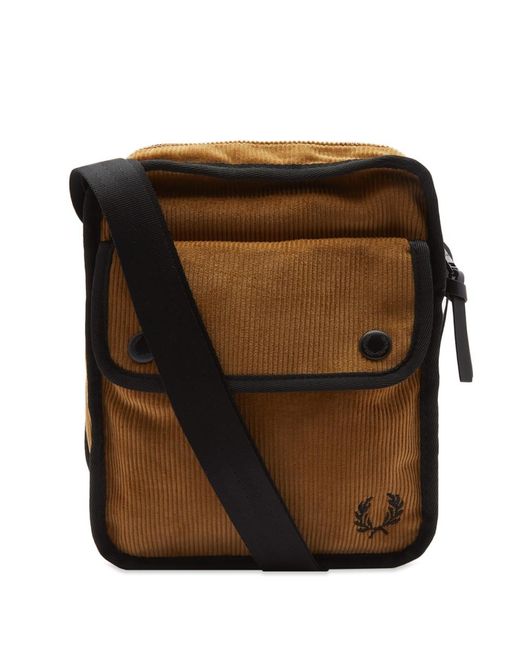 Fred Perry Brown Cord Cross Body Bag for men