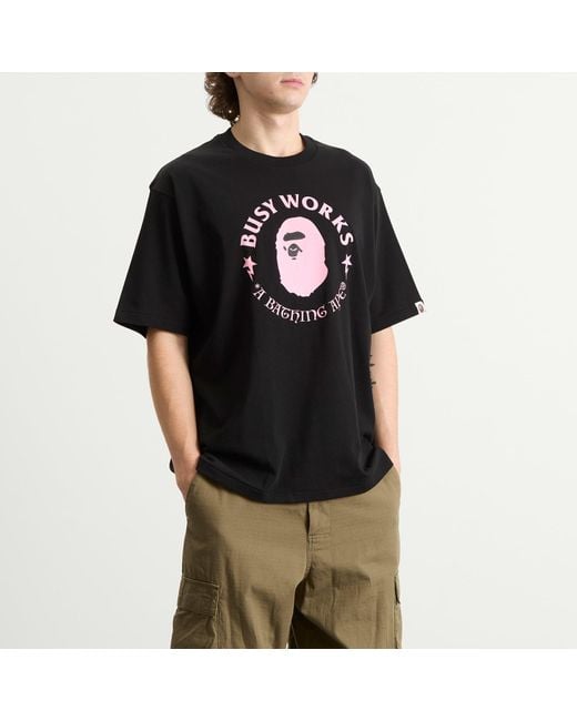 A Bathing Ape Black Busy Works T-Shirt for men