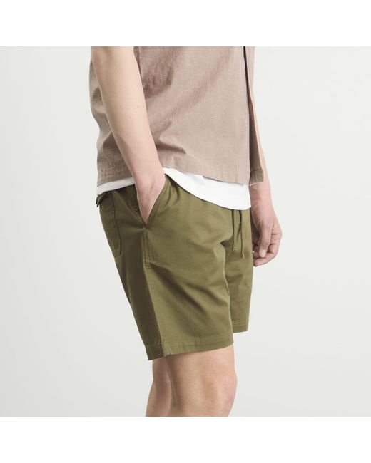 Universal Works Green Twill Beach Shorts for men