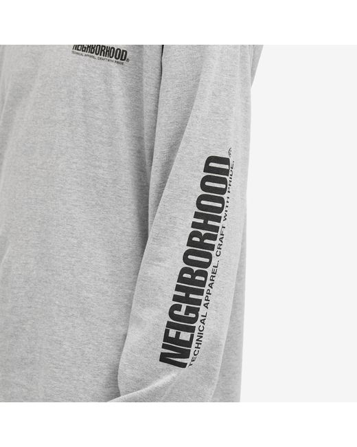 Neighborhood Gray 1 Long Sleeve Printed T-Shirt for men