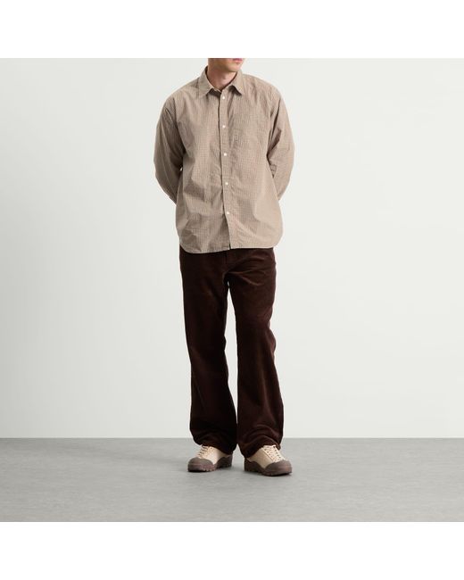 Norse Projects Natural Ole Oversize Poplin Check Shirt for men