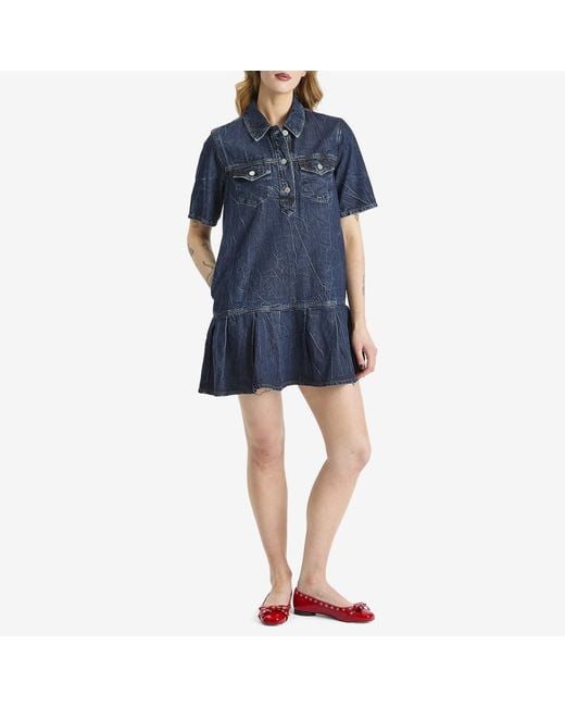 Ganni Blue Denim Mini Dress
