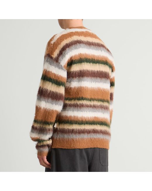 BOUND Brown Alpaca Brushed Stripe Jumper for men