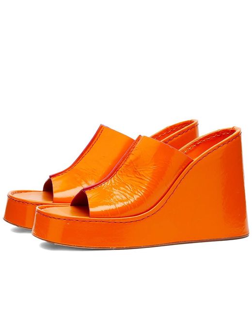 Miista Orange Rhea Wedge Sandal