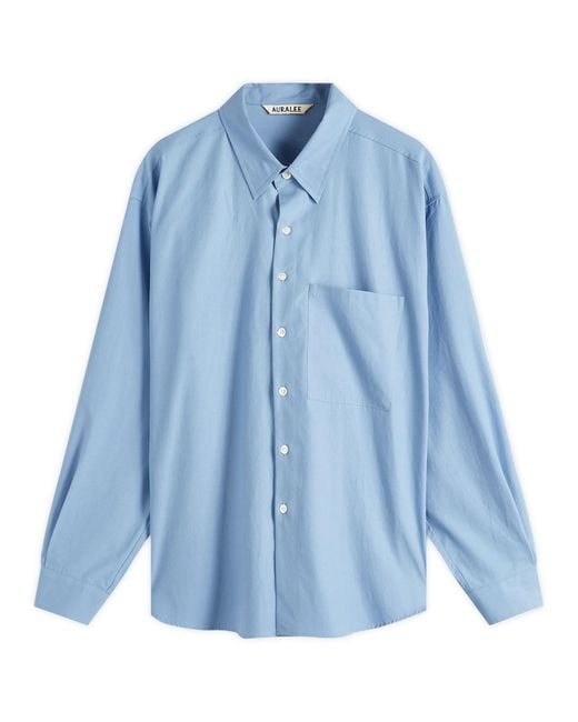 AURALEE Washed Finx Twill Big Shirt in Blue for Men | Lyst UK