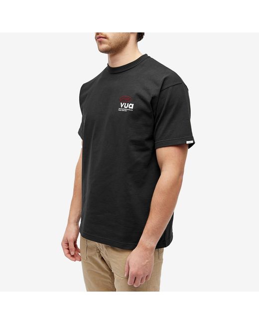 (w)taps Black 04 Embroided Crew Neck T-Shirt for men