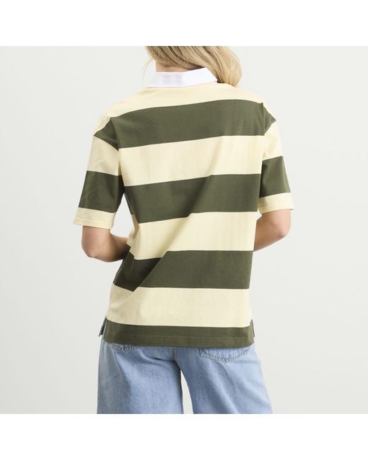 Coperni Green Striped Polo Top