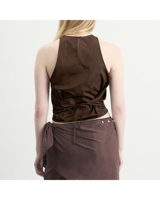 St. Agni Brown Paper Taffeta Cocoon Top